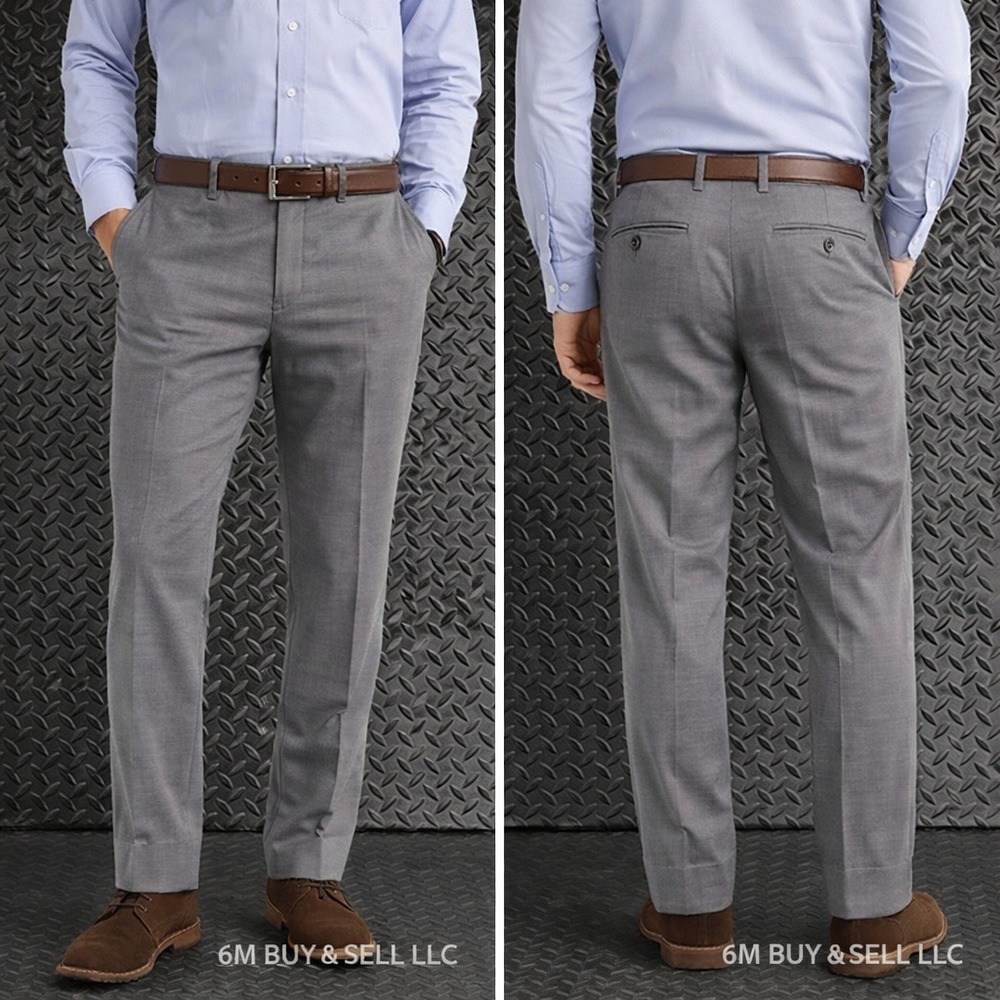 Tommy Hilfiger Mens Grey Wool Blend Stretch Dress Pants 33W‎ x 30L RN90736